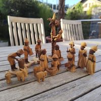 Krippenfiguren Nigeria, 70er, Thorn-Wood-Carving-Kunst