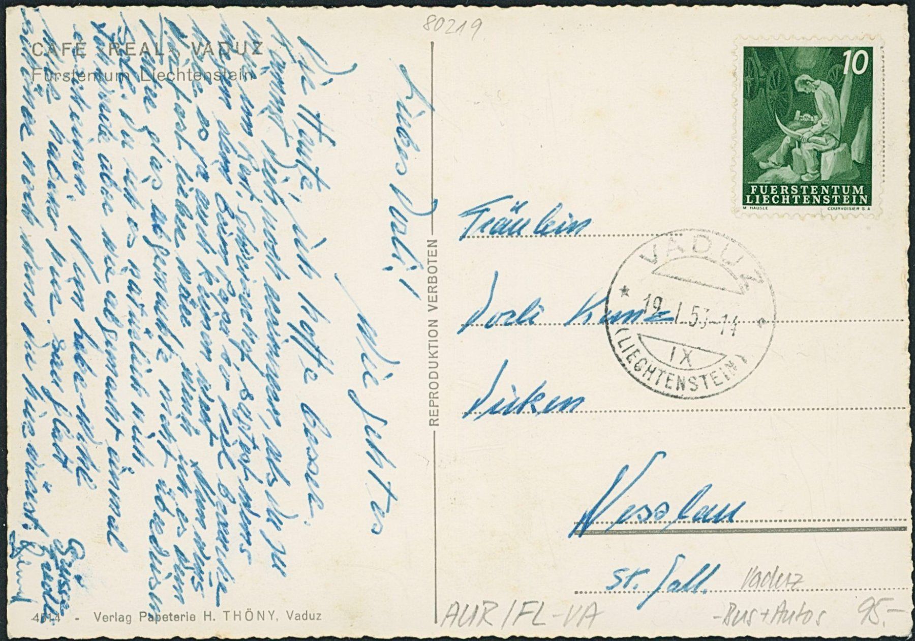 Cartoline postali: FL Vaduz - Auto - Bus - Saurer – Usato da Schindellegi venduto da dolpitz 1