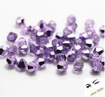 100 Stk. Glas- Perlen 4mm "shiny violet metallic"