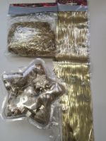 Gold Weihnachtsdeko Christbaumschmuck Kugeln Lametta NEU