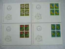 FL 1971 4 FDC Blumen II 4er-Bl. SBK 476 - 479