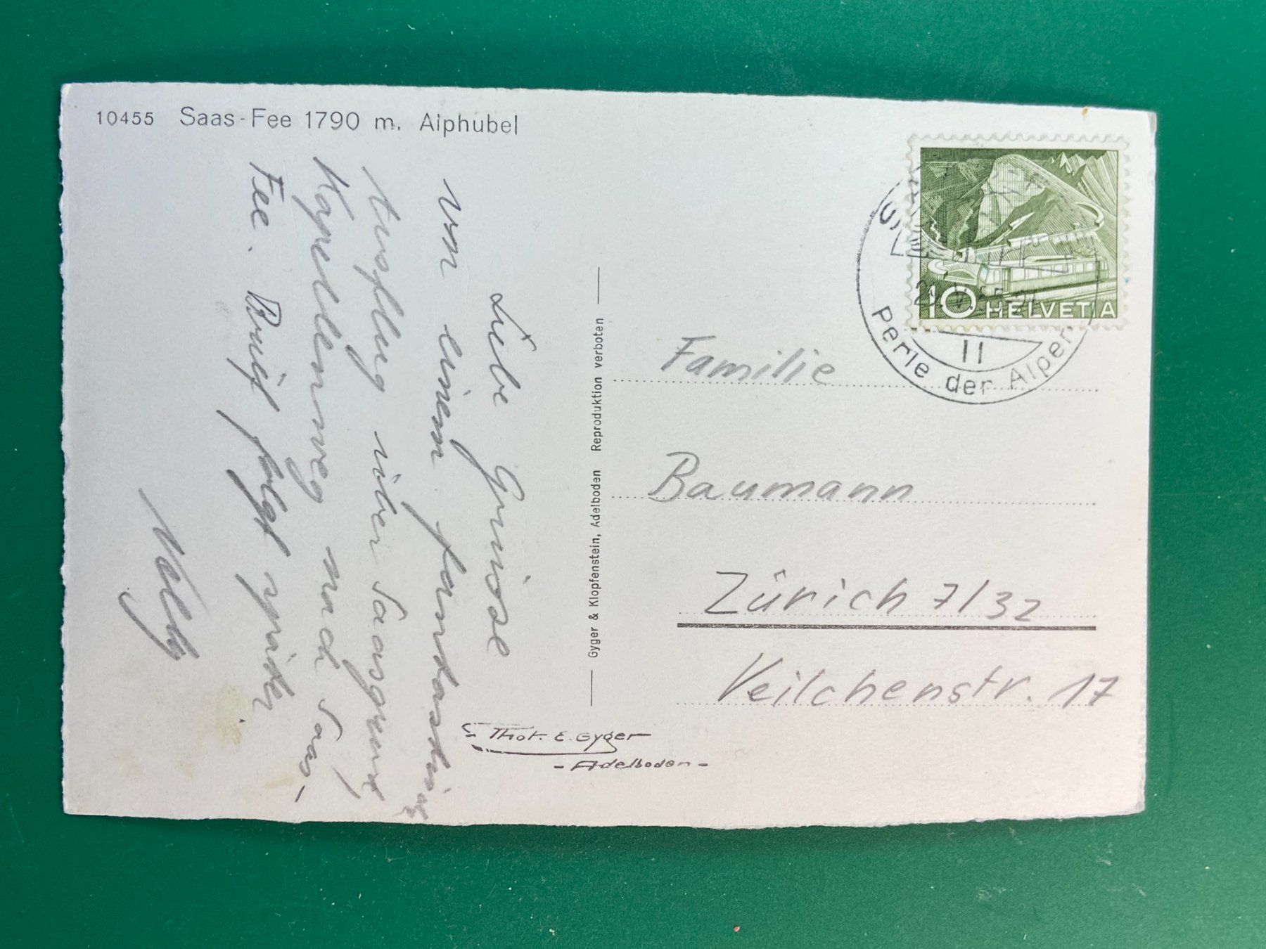 Cartoline postali: Saas-Fee - Alphubel – Usato da Steg VS venduto da danwer74 1