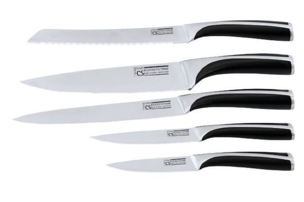 Coltelli: Borsten- Messerblock Holz mit 5 Messer – Nuovo e nell'imballaggio originale da Wettingen venduto da kochshop 2