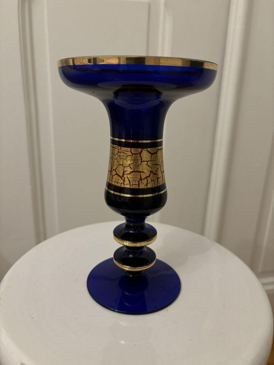 Portacandele: Bougeoir vintage Barthmann bleu et or – Usato da Genève venduto da ati_tj8f