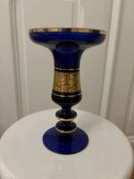 Bougeoir vintage Barthmann bleu et or