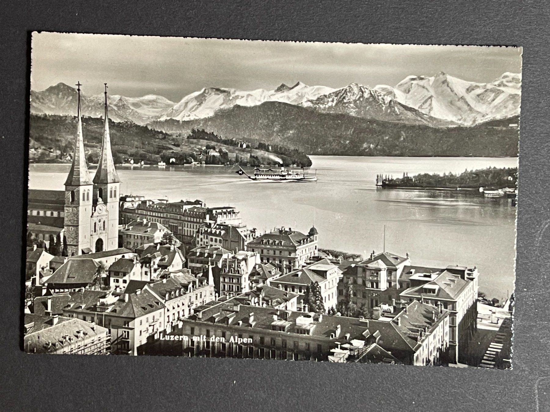 Ansichtskarten: Luzern mit den Alpen – Gebraucht aus Steg VS von _vinci_