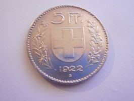 5 Fr. 1922 silber  vorz