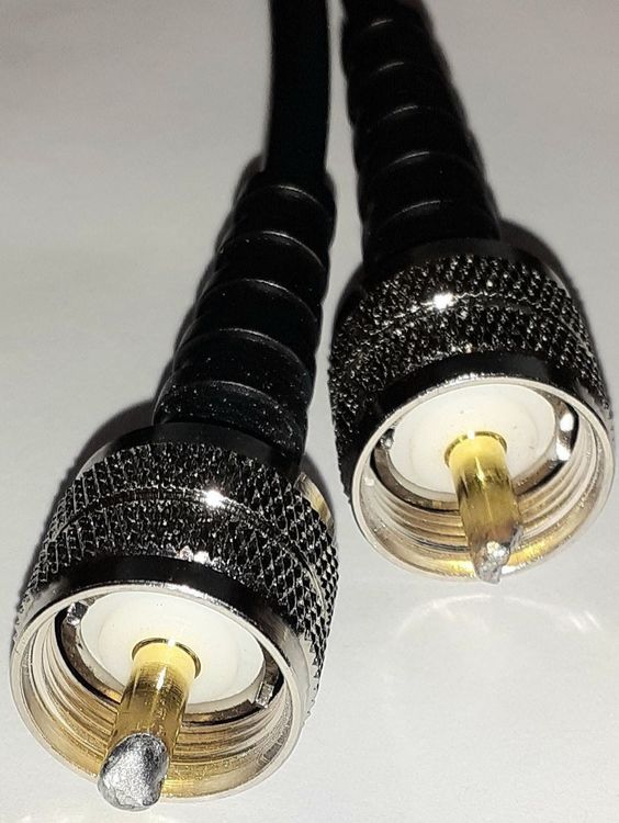 20 Meter Rg 58 Koaxkabel mit 2 x PL 259 Stecker 50 Ohm (Neu und ...