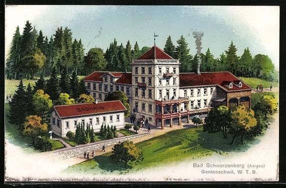 Cartoline postali: Gontenschwil /Aargau, Bad Schwarzenberg  – Usato da Berlin venduto da bartko-reher