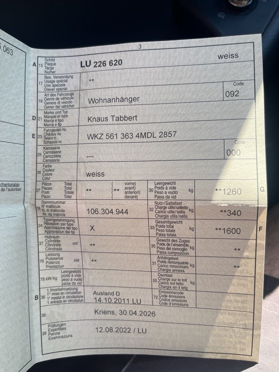 Wilk Véhicules de camping: Wohnwagen Wilk S5 – D'occasion à Buchrain par Siro82 7