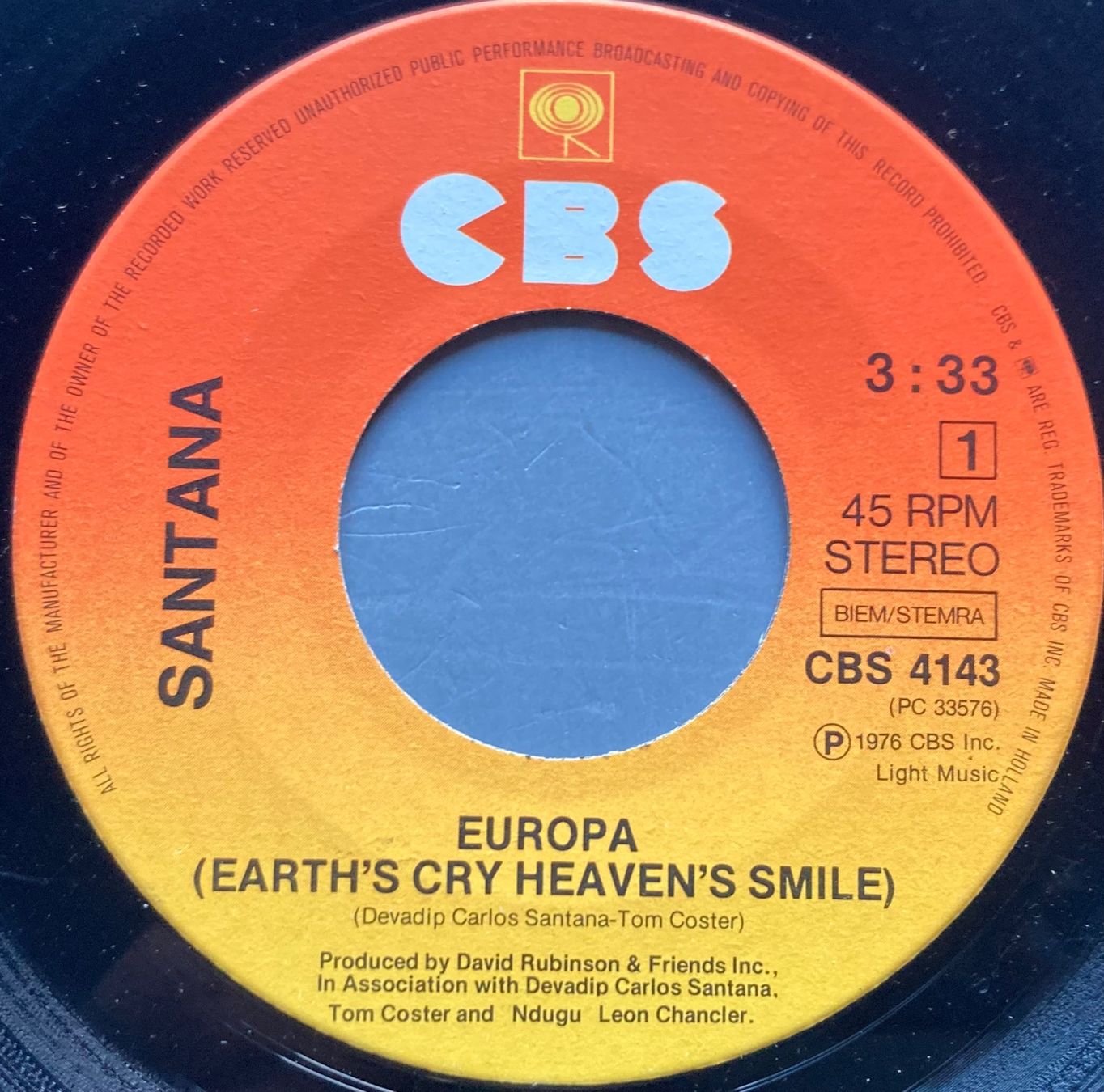 Schallplatten: SANTANA - EUROPE – Gebraucht aus Poliez-Pittet von Newtown-Records 2