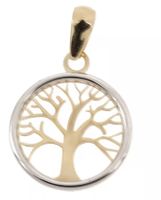 Anhänger Baum des Lebens bicolor 858 Gold 14 Karat 12 mm