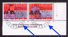 1974_551+552_UPU WELTPOSTKONGRESS_Paar 2x ET-Vollstempel !