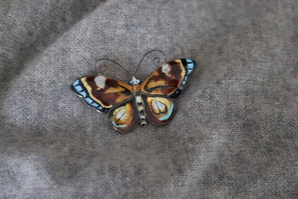 Superbe Broche Papillon Ancienne En Argent Massif - Début 1900