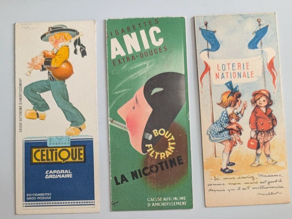Autres collections & raretés: 3 alte Buchzeichen mit Tabakreklame – D'occasion à Mönchaltorf par Blechfreund 1