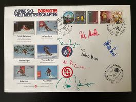 Autogramm Autogrammkarten Ski Stars Bormio 1985 Montreal1976
