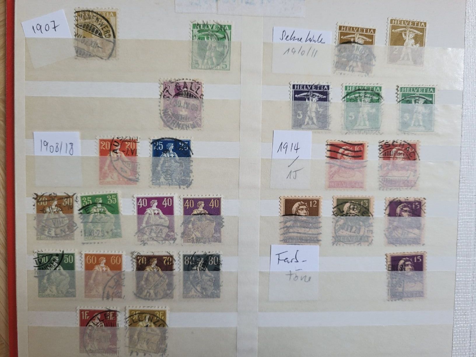 Alle Briefmarken: Kleinlot Schweiz ab 1907 – Gebraucht aus stäfa von brandy66 1