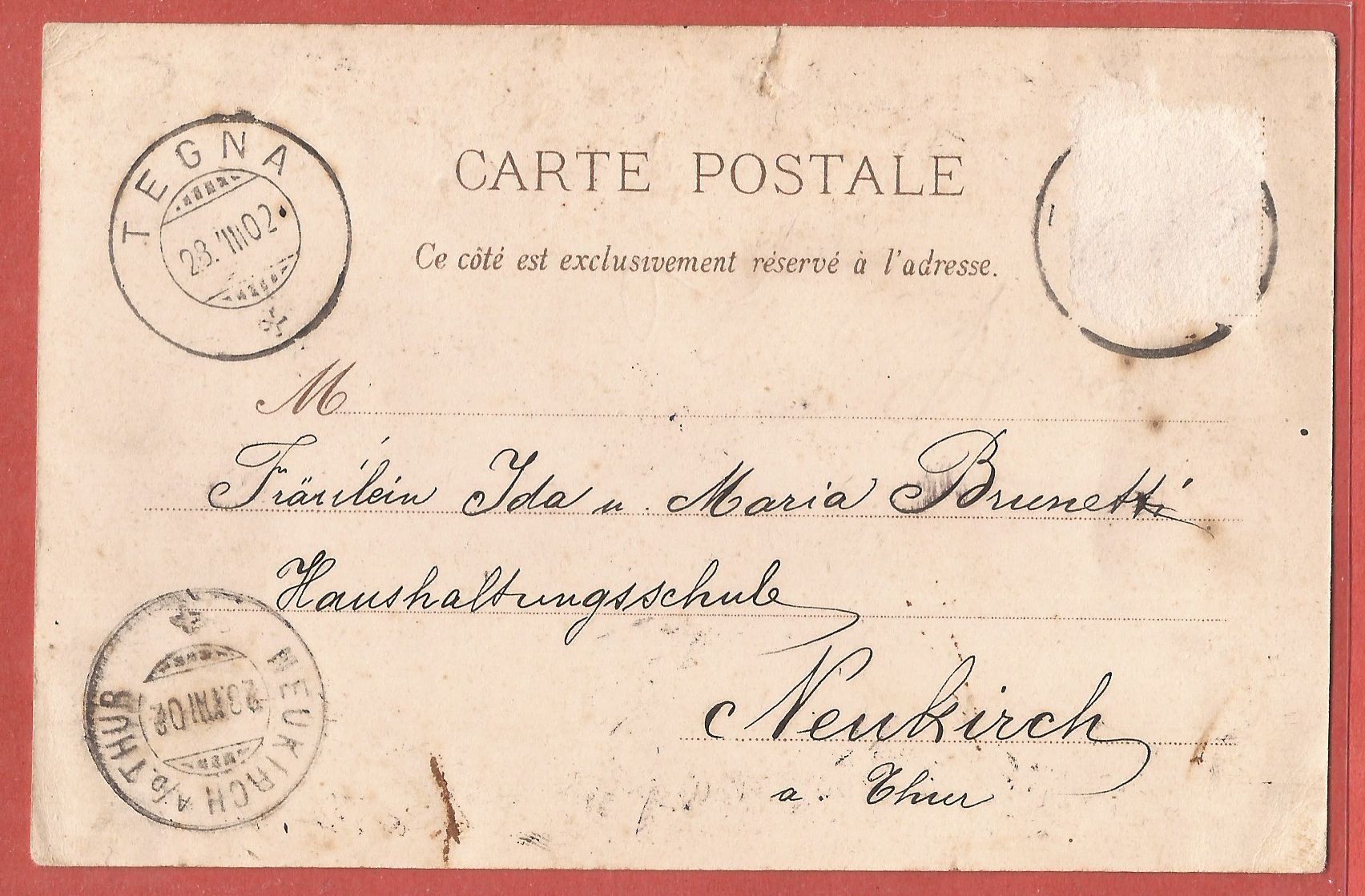 Cartoline postali: Locarno - 1902 – Usato da Fislisbach venduto da Porano 1