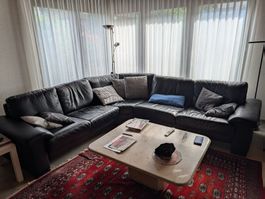 Ecksofa Leder schwarz gebraucht in gutem Zustand
