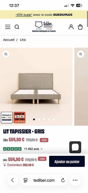 Letti: Lit Tediber 160x200cm – Usato da Genève venduto da cka_h66c 2
