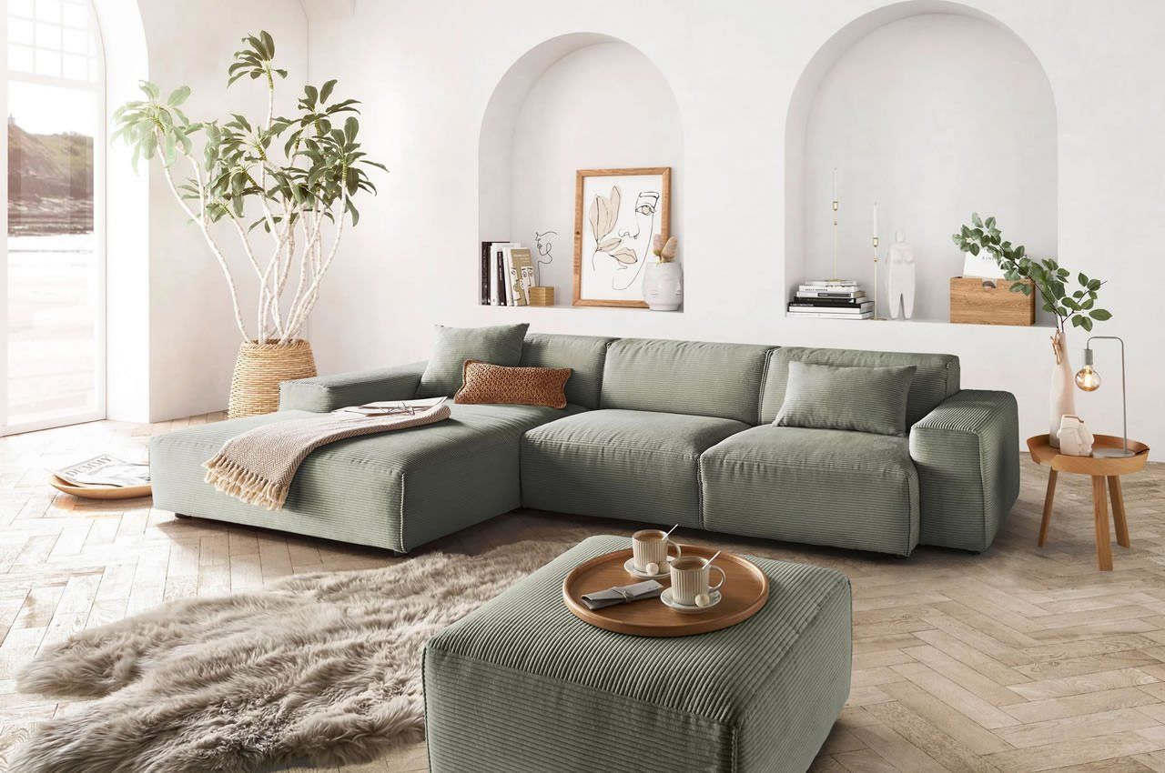 Sofas: Ecksofa Eastport in Cord turtle links – Neu und originalverpackt aus Bischofszell von deluxe-moebel