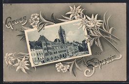 Basel, Rathaus, Edelweiss, Passepartout