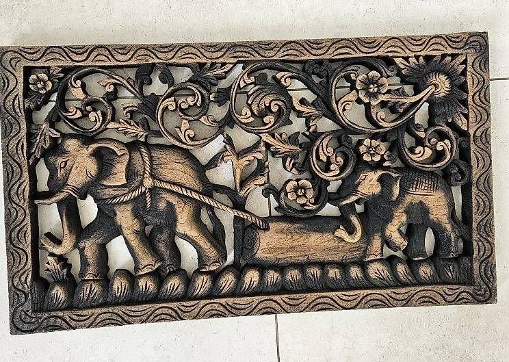 Poster & Bilder: 2 handgeschnitzte Wandbilder aus Thailand – Gebraucht aus Illighausen von Sonne_15