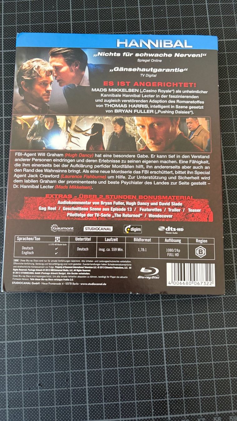 Tutti i DVDs: Hannibal 1. Staffel uncut auf Bluray – Nuovo (secondo la descrizione) da Zürich venduto da Renefontana 1