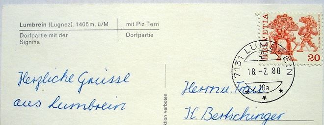 Cartes postales: LUMBREIN GR – D'occasion à Jona par philajona 1