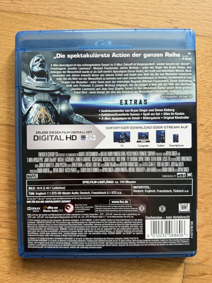 Alle DVDs: X-Men Apocalypse - Blu-ray – Gebraucht aus Kölliken von nerdorado 1