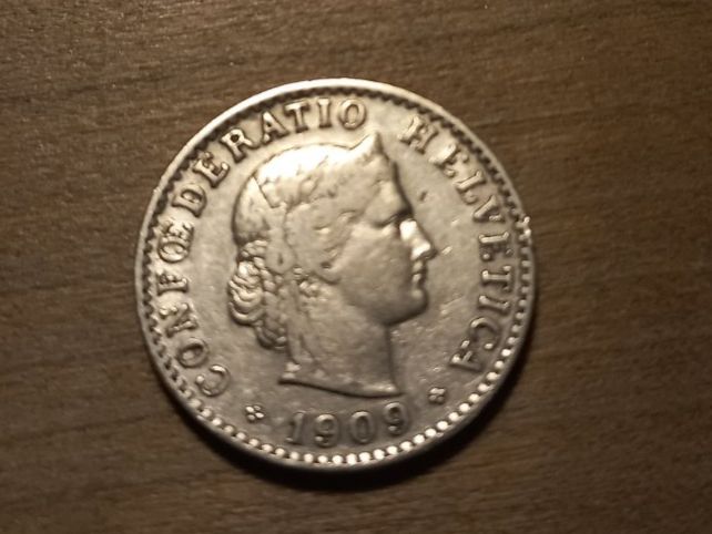 Tutti le monete: 20 Rappen 1909 – Usato da Zürich venduto da Hofzgee 1