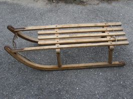DAVOSER DAVOS HOLZ-SCHLITTEN VINTAGE