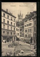 AK Lausanne, Place de la Palud, 1917