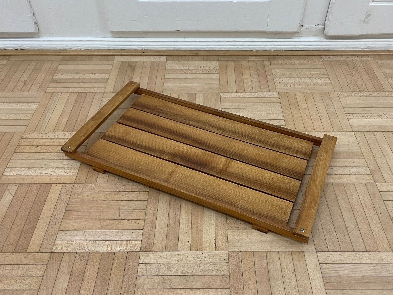 Piatti di portata: Vintage Holztablett gradlinig Serviertablett Latten Tablett – Usato da Zürich venduto da Vintagewiesel 1