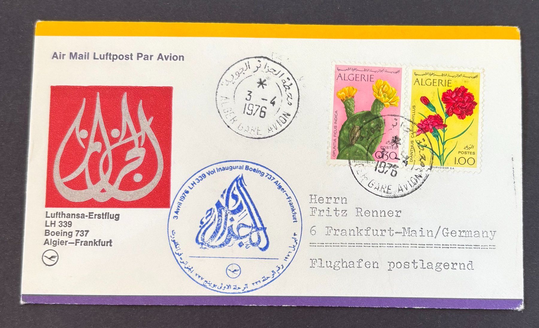 Alle Briefmarken: LUFTHANSA ERSTFLUG LH-339 BOEING 737 – Gebraucht aus Ostermundigen von wini63