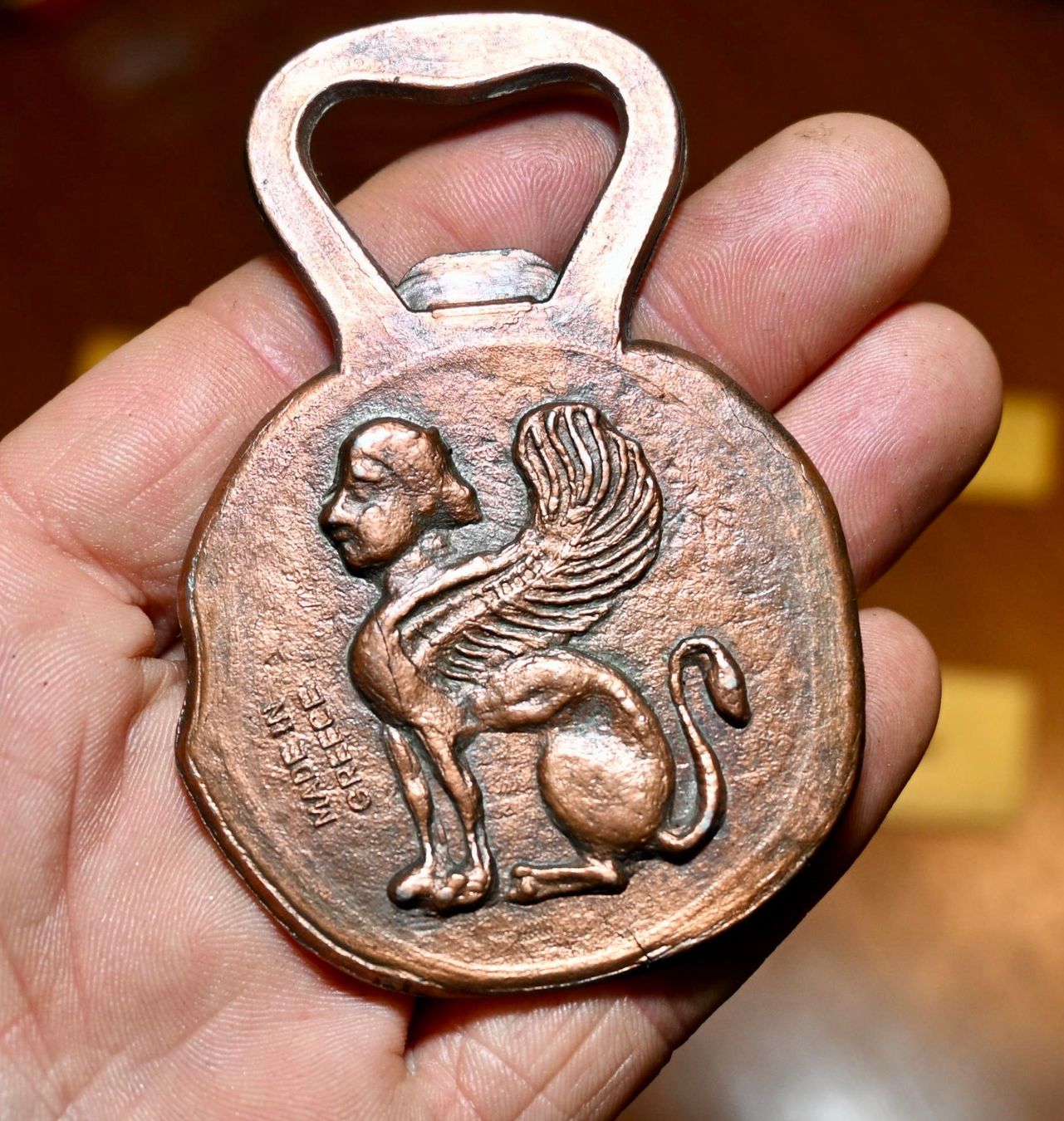 Flaschenöffner & -verschlüsse: VINTAGE Bronze Flaschenöffner MADE IN GREECE Sphinx – Gebraucht aus Pfaffhausen von mono_rec