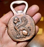 VINTAGE Bronze Flaschenöffner MADE IN GREECE Sphinx