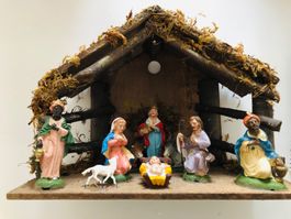 Weihnachtskrippe, Holz, Handarbeit, sehr schön!