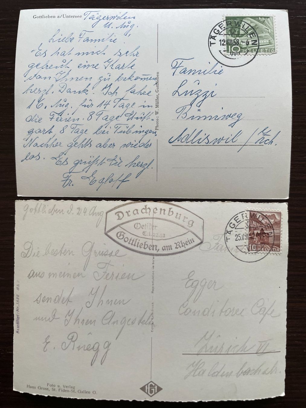 Cartoline postali: GOTTLIEBEN 5 Ansichtskarten – Usato da Wald ZH venduto da TLILEF 4
