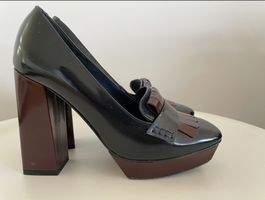 Tommy Hilfiger Escarpins à plateforme cuir, T 38, très bon é