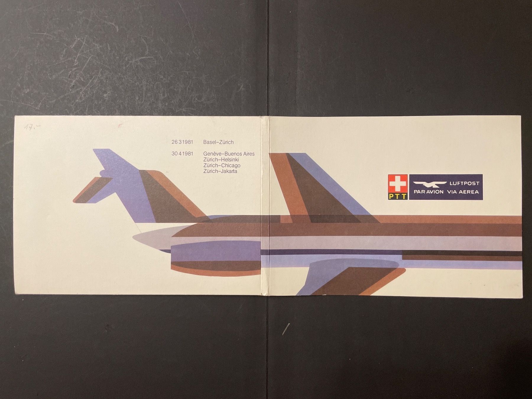 Tutti i francobolli: Pro Aero Sonderumschlag PTT siehe Bilder – Usato da Zürich venduto da sugugus 1
