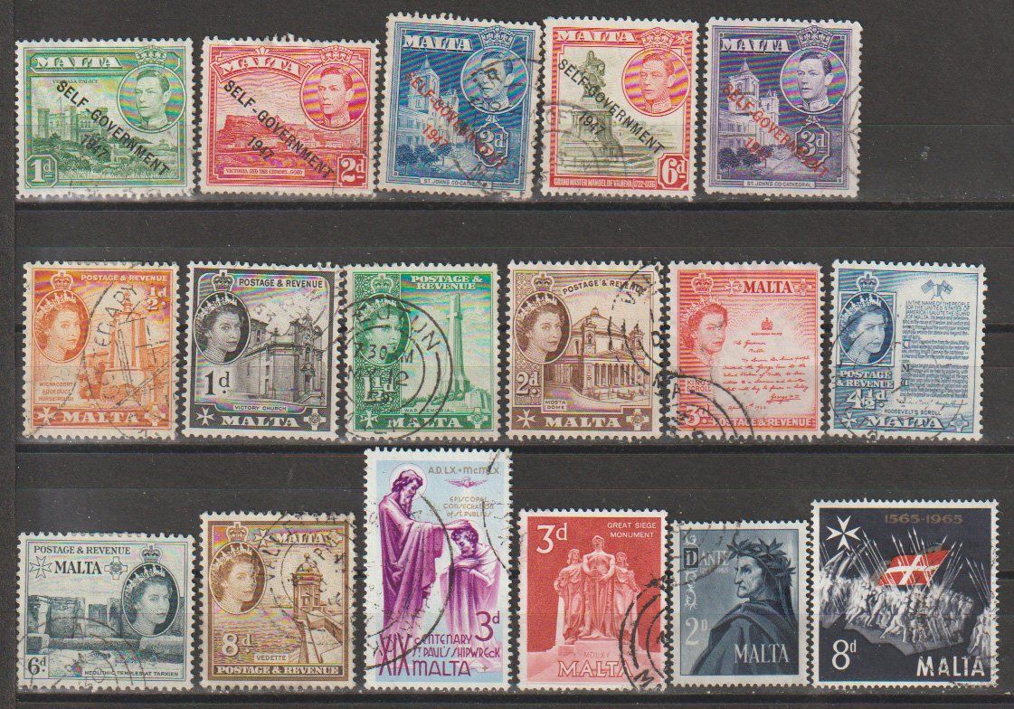 Tutti i francobolli: Malte 1960-1968 – Usato da Crans-Montana venduto da kira56