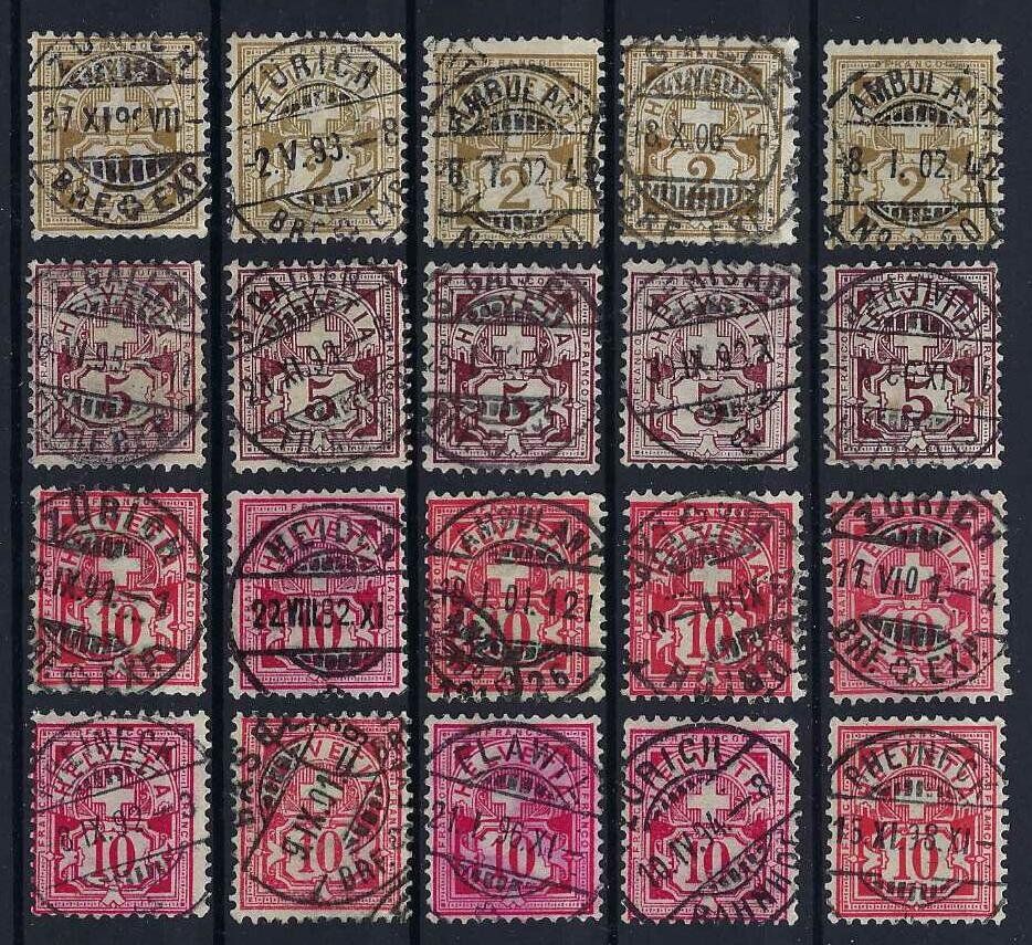 Tutti i francobolli: LUXUS Vollstempel Lot Ziffermuster – Usato da Hitzkirch venduto da walti1959