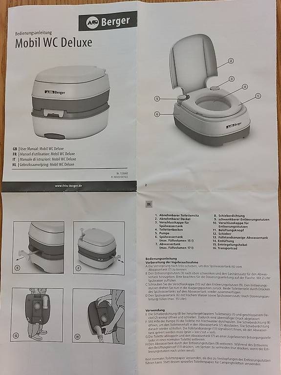 WC: Camping-WC von Berger – Gebraucht aus Andwil SG von Firefox05