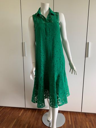 AKRIS: Exkl. smaragdgrünes Sommerkleid inkl. Unterkleid, 36