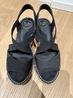 Schwarze Toni Pons Keilabsatz Espadrilles, Grösse 37