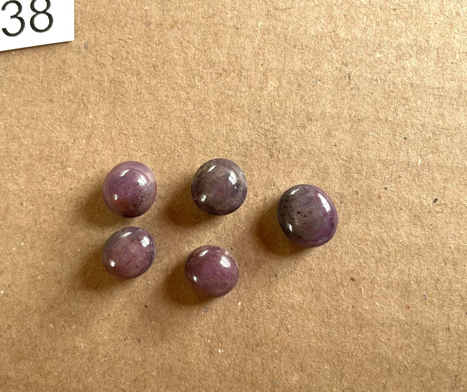 Pietre preziose: Stern Rubin 5 Cabochons wunderschön ECHT – Nuovo e nell'imballaggio originale da Leuggern venduto da gemshow 4