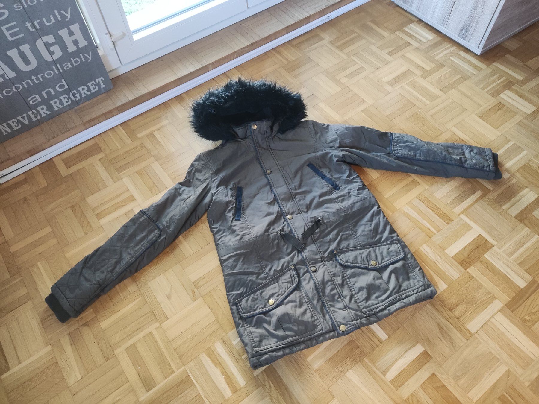 Giacche & Cappotti: Winterjacke 164 olivgrün mit Fell – Usato da Kriens venduto da rinzmann 3