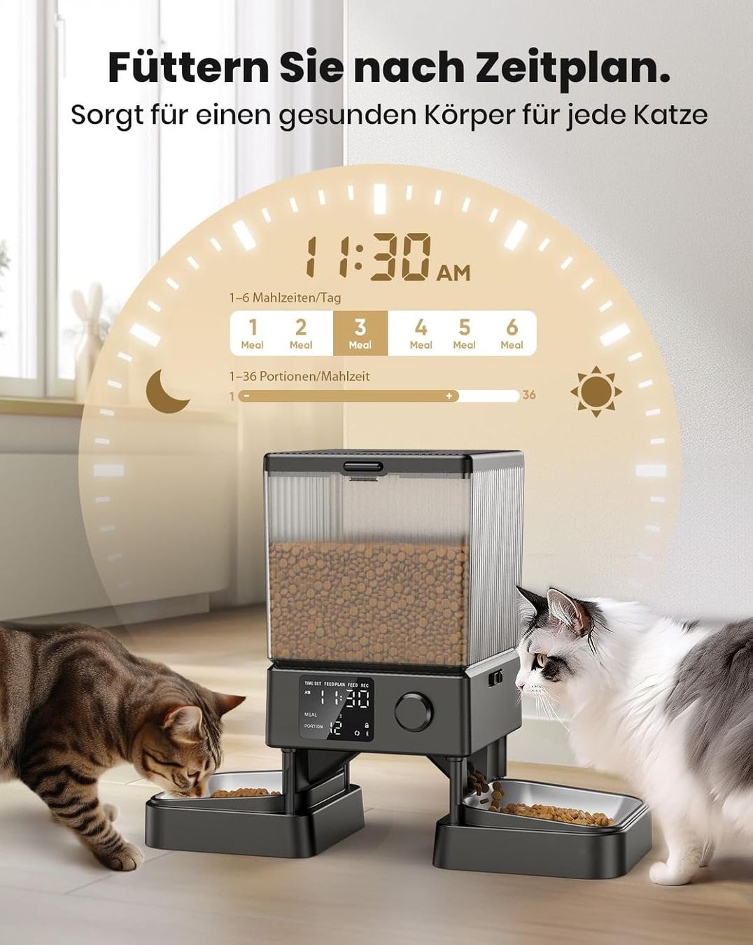 Mangimi: Oneisall 5L Futterautomat Katze 2 Näpfe Katzenfutter Schwarz – Nuovo e nell'imballaggio originale da Fislisbach venduto da IboTrade 5