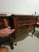 Cassettiera Luigi XV intarsio noce massello 2 cassetti